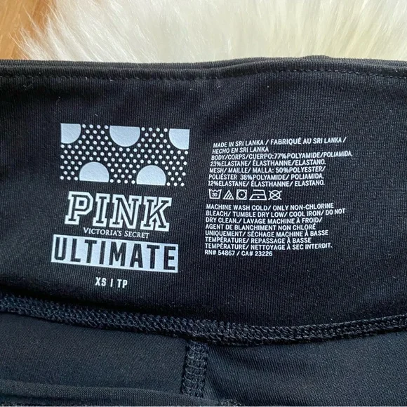 VS PINK Ultimate Black and Gray Color Block Leggings XS - Picture 7 of 7